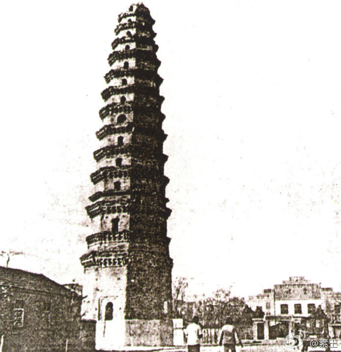 汶上老照片---1937年的太子靈蹤塔（當(dāng)時百姓稱之為黃金塔）